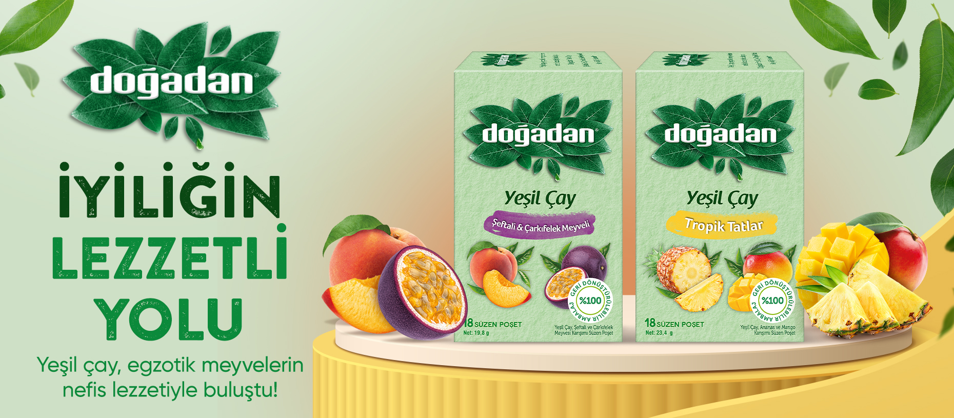 Doğadan Şeftali & Çarkıfelek Meyveli - Tropik Tatlar